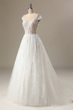 Applique Beading Ball Gown Wedding Dress