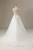 Applique Beading Ball Gown Wedding Dress