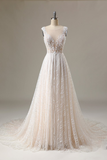 Lace Applique Cap Sleeve Long Wedding Dress