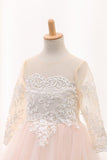 2024 Ball Gown Scoop Long Sleeves Flower Girl Dresses Tulle PNN2NK4T