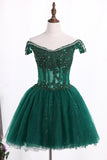 2024 Off The Shoulder A Line Tulle Homecoming Dresses PFYRCRDR