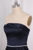 2024 Strapless A Line Bridesmaid Dresses Satin With PGCYSCZQ