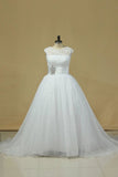 2024 Bateau Wedding Dress Ball Gown Organza & Lace P3HJ62TX