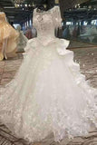 2024 New Arrival Scoop Luxurious Wedding Dresses Lace Up With Appliques PZJ5L2GZ