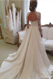 2024 High Neck Open Back Long Sleeves Wedding Dresses A PH8YCATA