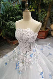 2024 Low Price Floor Length Wedding Dresses Lace Up Strapless With P12XJY7Y