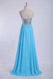 2024 Prom Dresses Scalloped Neckline Sequined Bodice Beaded Waistline With Shirring Chiffon PNDYMTFF