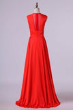 2024 New V-Neck Prom Dresses A-Line Chiffon PM7MY1EA