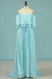 2024 New Arrival A Line Chiffon With Slit Prom Dresses PRB72BS2