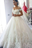 Ball Gown Off the Shoulder Sweetheart Wedding Dresses with Lace up, Wedding Gowns STK15561