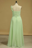 2024 New Arrival One Shoulder Bridesmaid Dress Chiffon PNA6LL7K