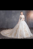 Ball Gown Tulle Wedding Dresses Off The Shoulder Appliques Beads PH5NLR2A