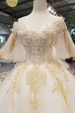 2024 Ball Gown Wedding Dresses Off-The-Shoulder Floor-Length Lace PP5LQNQC