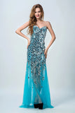 2024 Sweetheart Prom Dresses Sheath With Beading PSJ5C7M2