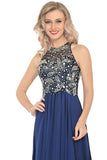 2024 Chiffon Scoop Prom Dresses A Line With Beads&Rhinestones Chiffon PFYF7X1D