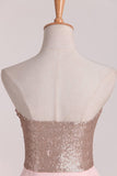 2024 New Arrival Strapless Homecoming Dresses Sequined Bodice Chiffon A PGKNCN3A