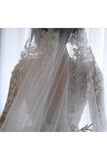 2024 Luxurious Long Sleeves Scoop A Line Lace Wedding Dresses With Pearls P2KDMFRE