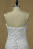 2024 Strapless Mermaid/Trumpet Wedding Dress With Applique P1D1Q8RA