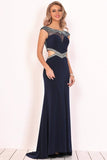 2024 Boat Neck Mermaid Spandex Prom Dresses PHSC3FY8