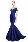 2024 Satin Off The Shoulder Evening Dresses Mermaid PPFHXB47