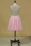 2024 Homecoming Dresses Scoop Beaded Bodice Short/Mini Chiffon A PYJLAA6X