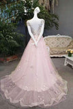 2024 New Arrival Vintage Tulle Prom Dresses A-Line With Handmade Flowers PF56G42M