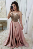 2024 Prom Dress Sweetheart Up Satin With Beads And Sequins Spegetti Sraps