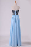 2024 Sweetheart A Line Floor Length Chiffon Prom Dress With PJ4898XB