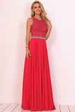 2024 Open Back Scoop A Line Prom Dresses With PJZ6MDSD