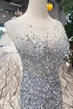 2024 Sequins Bodice Prom Dresses Tulle Mermaid Sweep P37HQ4PZ