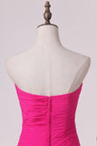 2024 Fuchsia Sweetheart Ruched Bodice Bridesmaid Dresses Mermaid/Trumpet Chiffon Floor PM69NGK8