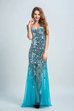 2024 Sweetheart Prom Dresses Sheath With Beading PSJ5C7M2