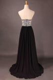 2024 Sweetheart Prom Dresses Beaded Bodice A Line Chiffon