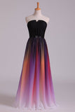 2024 Prom Dresses A Line Sweetheart Sweep/Brush Chiffon Multi Color Ship P9HB1GTJ