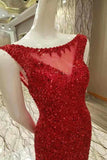 2024 Sequins Scoop Mermaid With Beading Prom P4MXN5LH