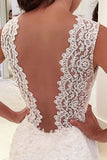 2024 Tulle Wedding Dresses Mermaid V Neck With Applique PC3XKJFD