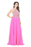 2024 V Neck Prom Dresses Chiffon With Beading PXA57CF2