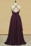 2024 Open Back Spaghetti Straps A Line Bridesmaid Dresses PG8RZALS