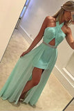 2024 Sheath Prom Dresses Halter Chiffon With P61MERPX