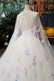 2024 Hot Selling Scoop Neck Wedding Dresses Lace Up With Appliques And P87L91QJ