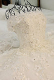 2024 New Arrival Luxury Floral Wedding Dresses A-Line Court Train Tulle With Beads And P9AXY7SR