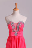 2024 Prom Dresses Sweetheart A Line Chiffon With Ruffles P4MAZKBB