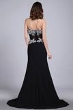 2024 Prom Dresses Mermaid/Trumpet Black Sweetheart Chiffon With PX7R6LQK