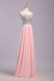 2024 Prom Dresses A-Line Sweetheart Chiffon Floor Length With PKPLH3JJ