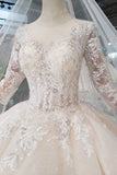 2024 Ball Gown Lace Up Back Cathedral Train Wedding P7T913ZR