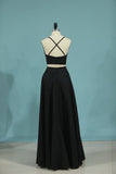 2024 Two-Piece Spaghetti Straps Evening Dresses A Line PSG2KJQB