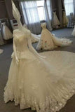 2024 New Arrival Gorgeous Wedding Dresses Royal Train Lace Up PCAXPZ6C