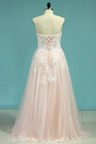 2024 Tulle Prom Dresses Sweetheart With Applique And P21G14LC