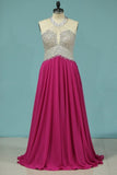 2024 Gorgeous Prom Dresses A Line Scoop Chiffon P3LS93F9