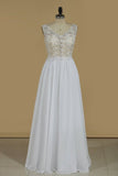 2024 Chiffon & Lace Prom Dresses V Neck With Beading A Line PR6HCFKT